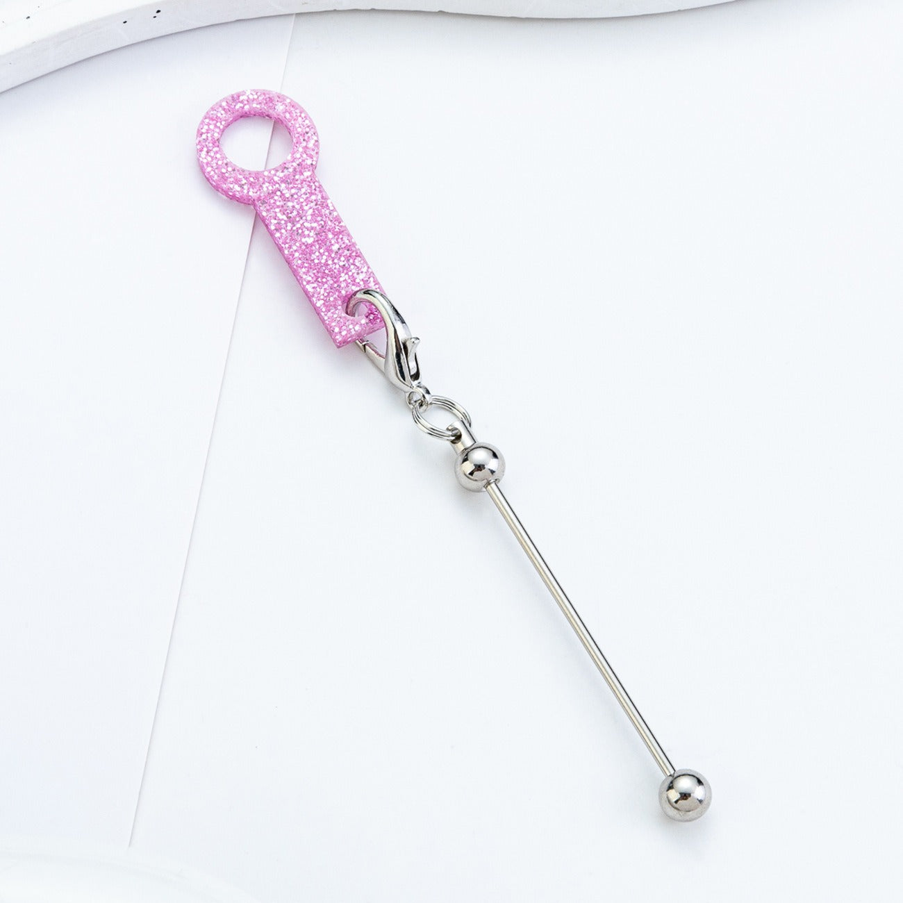Beadable Cup Charms Glitter Marble Texture