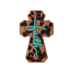 Silicone Focal Beads Bible Cross Leopard Print and Birthday of Jesus 20pcs 11