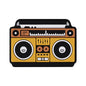 Silicone Focal Beads Music Themed Retro Radio and Smiley Face Circle Badge 12