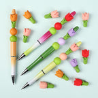 Silicone 3D Focal Beads Tulip Detailed Petals Vibrant Colors 20pcs 6