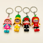PVC Fruit Girl Keychain Soft Rubber Cartoon Character Charm 3