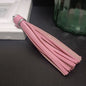 Silver PU Leather Tassel Keychain Metallic 9cm Length 11
