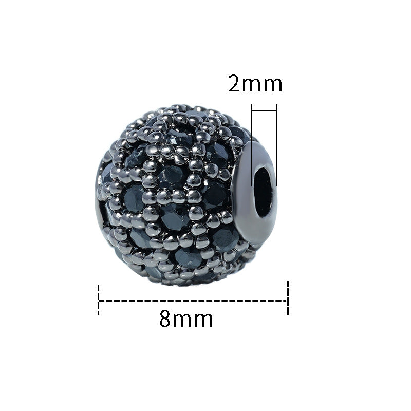 Fancy Zirconia Paved Brass Round Beads 6mm 8mm 10mm 30pcs 20