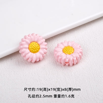 Sunflower Resin Beads 19mm Round Flower Shape 20pcs 7