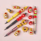 Silicone 3D Focal Beads Teacher Apple With Pencil and Gnome 20pcs 7