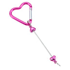 Beadable Metal Carabiners Heart-shaped With Bars