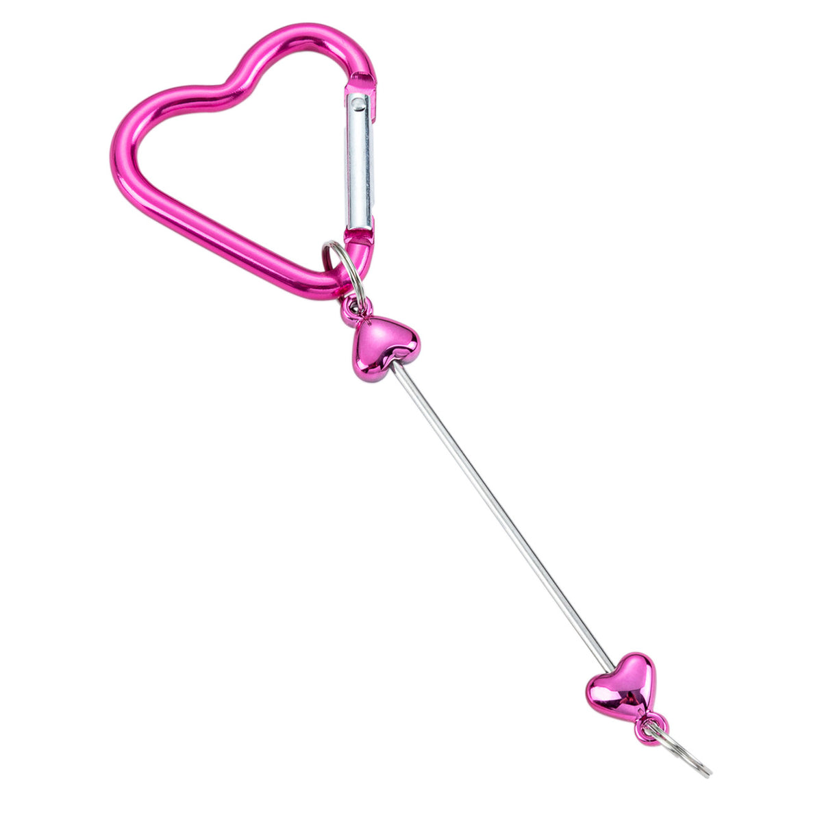 Beadable Metal Carabiners Heart-shaped With Bars