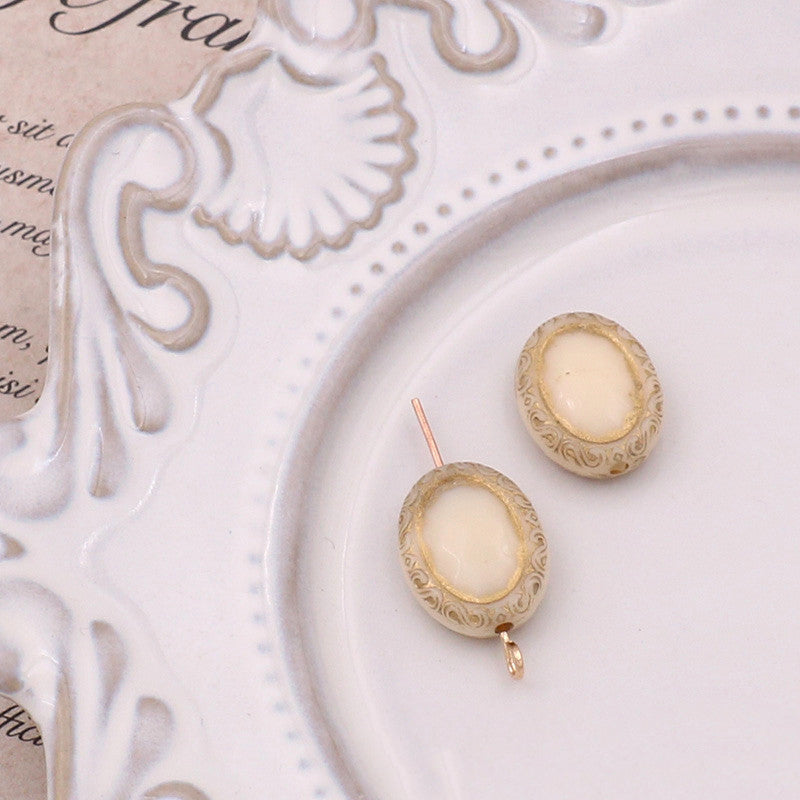 Gilded Beauty Avatar Acrylic Beads 18mm Artistic Vintage 30pcs 9