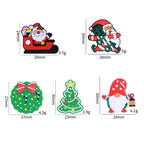 Silicone Focal Beads Christmas Santa Tree Bell Design 10pcs 2