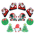 Silicone Focal Beads Christmas Santa Tree Bell Design 10pcs