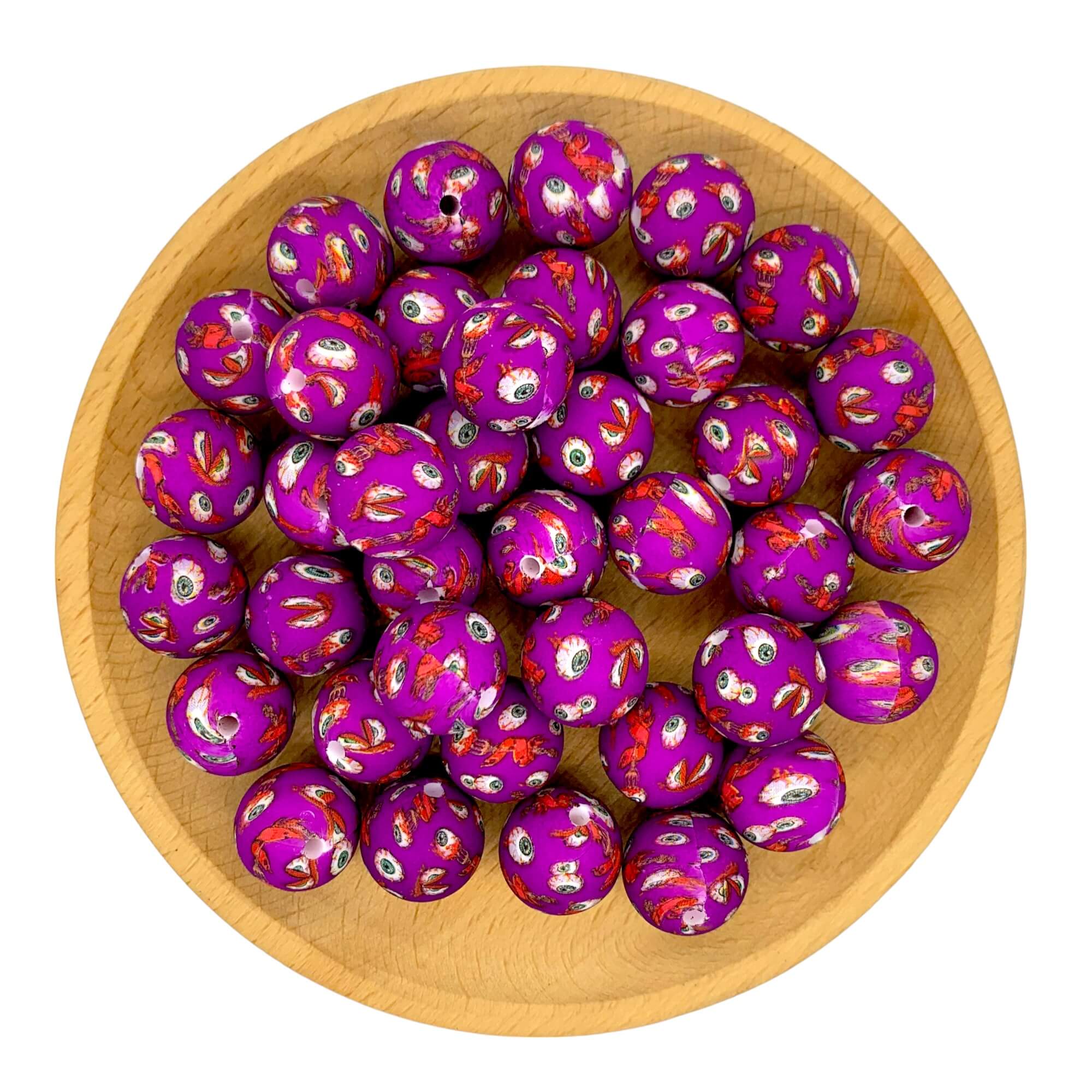11-#478 Halloween Printed Silicone Beads