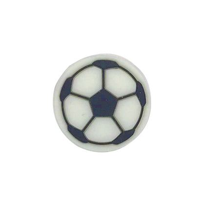 Silicone Focal Beads Football Soccer Ball Raised Pattern 20pcs