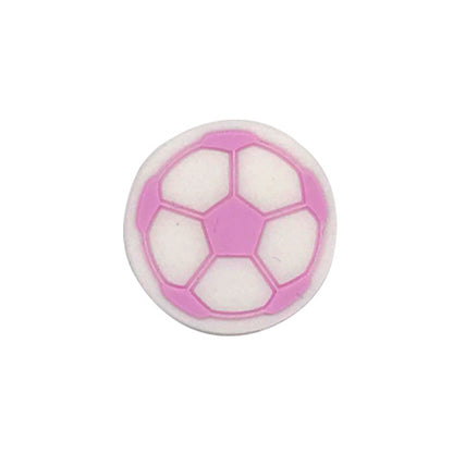 Silicone Focal Beads Football Soccer Ball Raised Pattern 20pcs