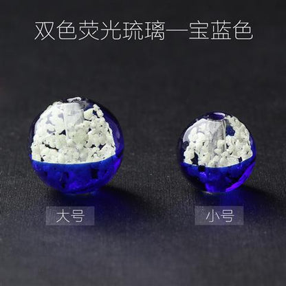 Lampwork Glass Beads Round 10 12mm Glow In The Dark Floral Filled 15pcs 8