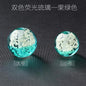 Lampwork Glass Beads Round 10 12mm Glow In The Dark Floral Filled 15pcs 9