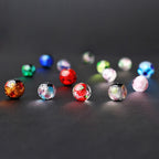 Lampwork Glass Beads Round 8-12mm Japanese Gold Foil 5pcs 2