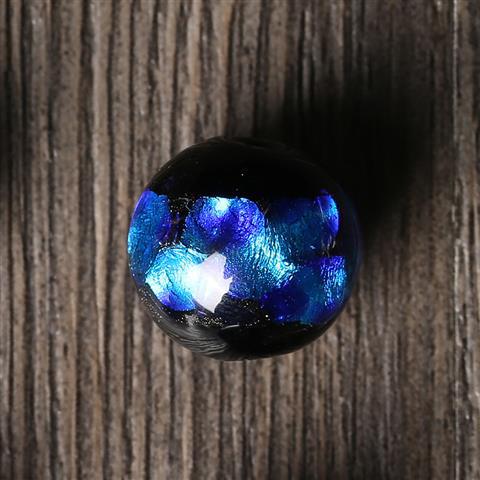 Lampwork Glass Beads Round 8-12mm Japanese Gold Foil 5pcs 8
