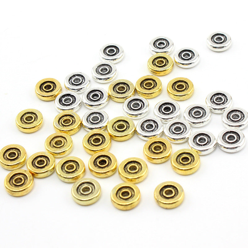 Alloy Flat Spacer Beads 6mm 8mm 10mm Tibetan Style 200pcs