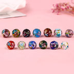 Lampwork Glass Beads Round 12mm Japanese Plum Blossom Pattern 20pcs