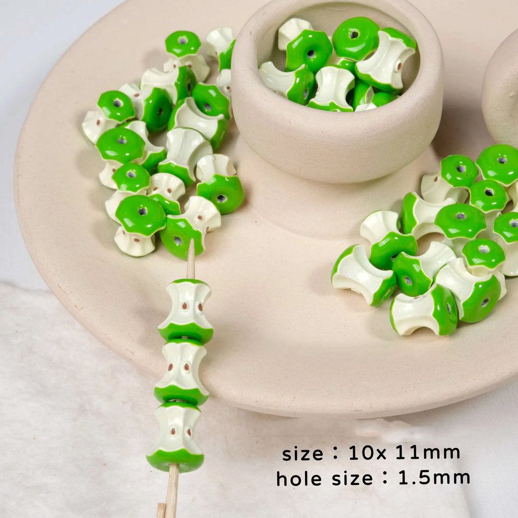 Apple Core Half Apple Metal Beads 11mm Enamel Finish 10pcs 2