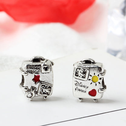 Suitcase Metal Beads 13mm Disney Painted Alloy 10pcs 3