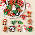 3D Christmas Silicone Focal Beads Holiday Characters Assortment 20pcs