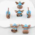 3D Winter Blue Scarf Moose Silicone Focal Beads 20pcs - Moose