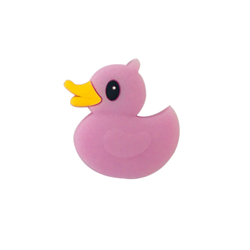 Silicone Focal Beads Little Yellow Duck Smooth Silhouette 20pcs 6