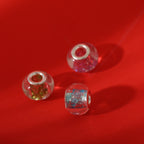 Glass Spacer Beads 14mm Transparent Glitter Powder Large Hole 20pcs 5