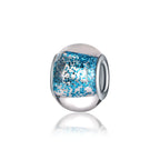 Glass Spacer Beads 14mm Transparent Glitter Powder Large Hole 20pcs 3