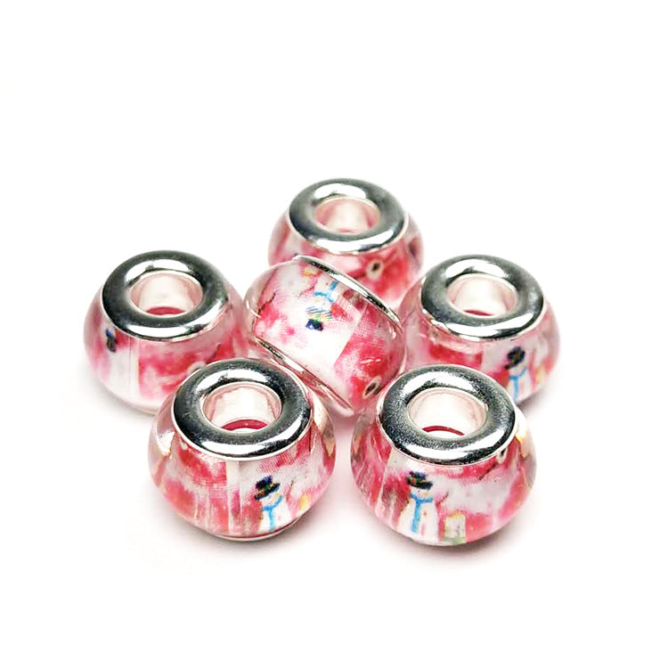Christmas Pattern Resin Spacer Beads 14mm Mixed Designs 100pcs 3
