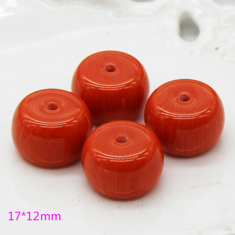 Imitation Coral Barrel Resin Beads 6-22mm Warm Reddish Orange 100pcs 2