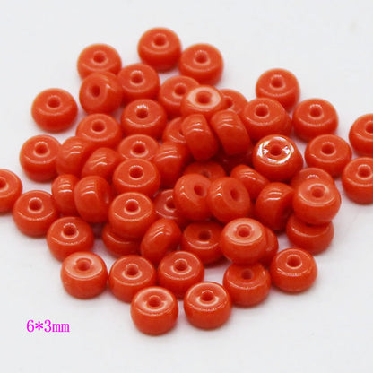Imitation Coral Barrel Resin Beads 6-22mm Warm Reddish Orange 100pcs 6