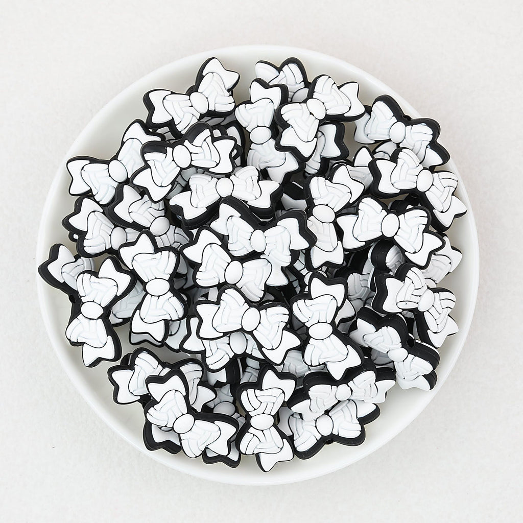 Sports Bow Silicone Focal Beads with Baseball Soccer Volleyball Football 20pcs - Volleyball