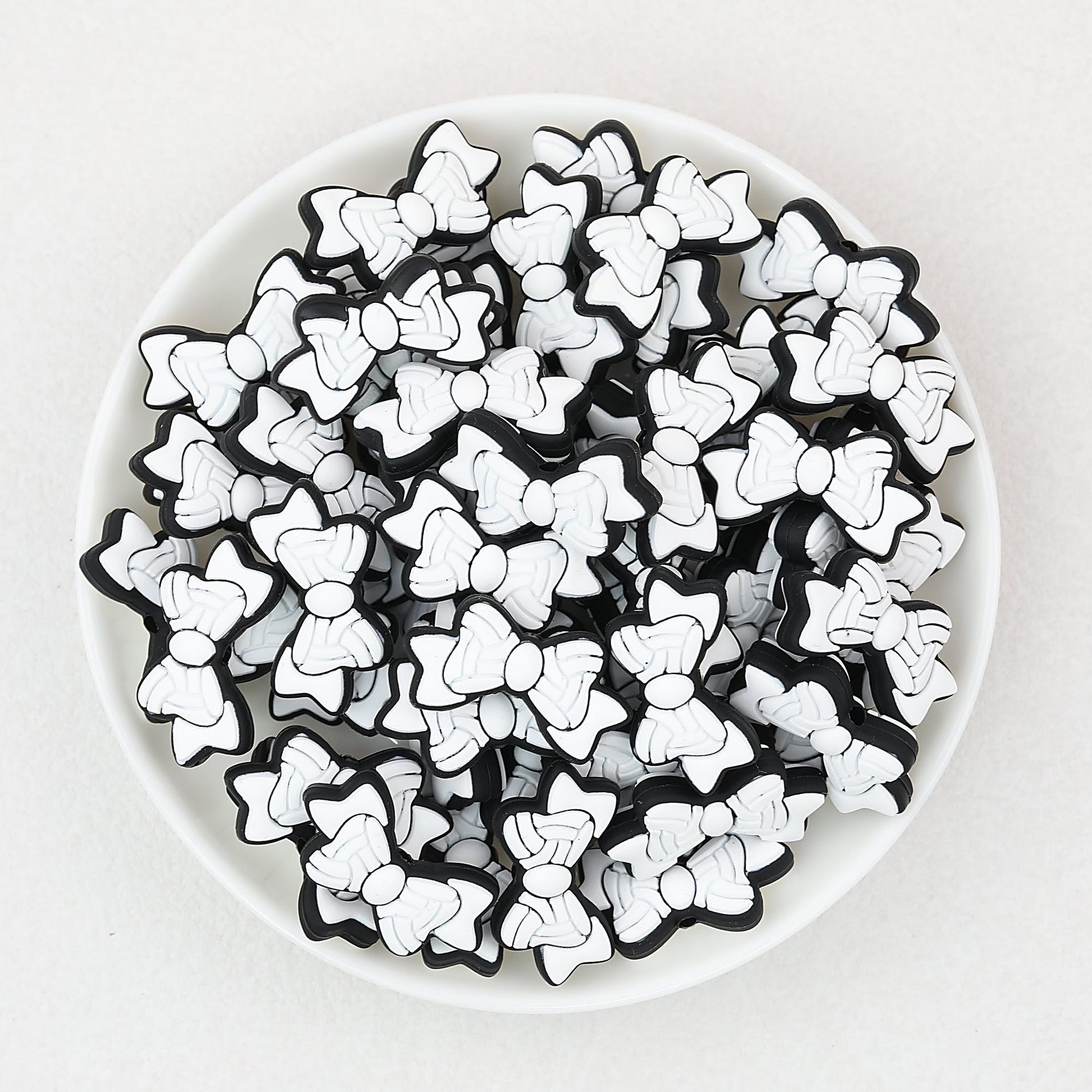 Sports Bow Silicone Focal Beads with Baseball Soccer Volleyball Football 20pcs - Volleyball