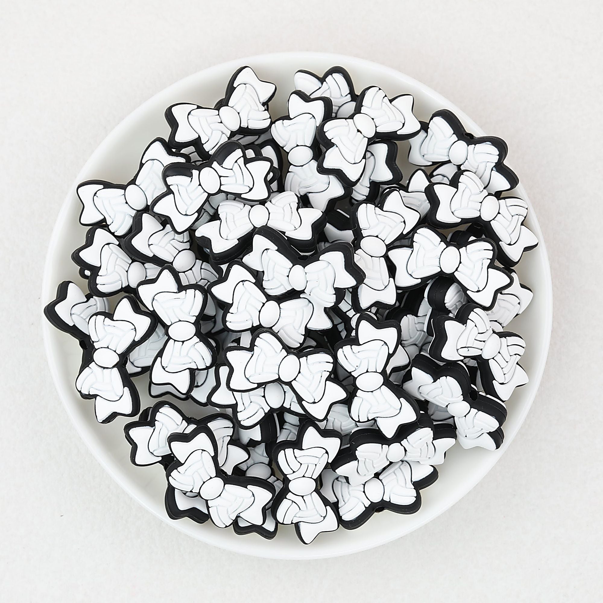 Sports Bow Silicone Focal Beads with Baseball Soccer Volleyball Football 20pcs - Volleyball