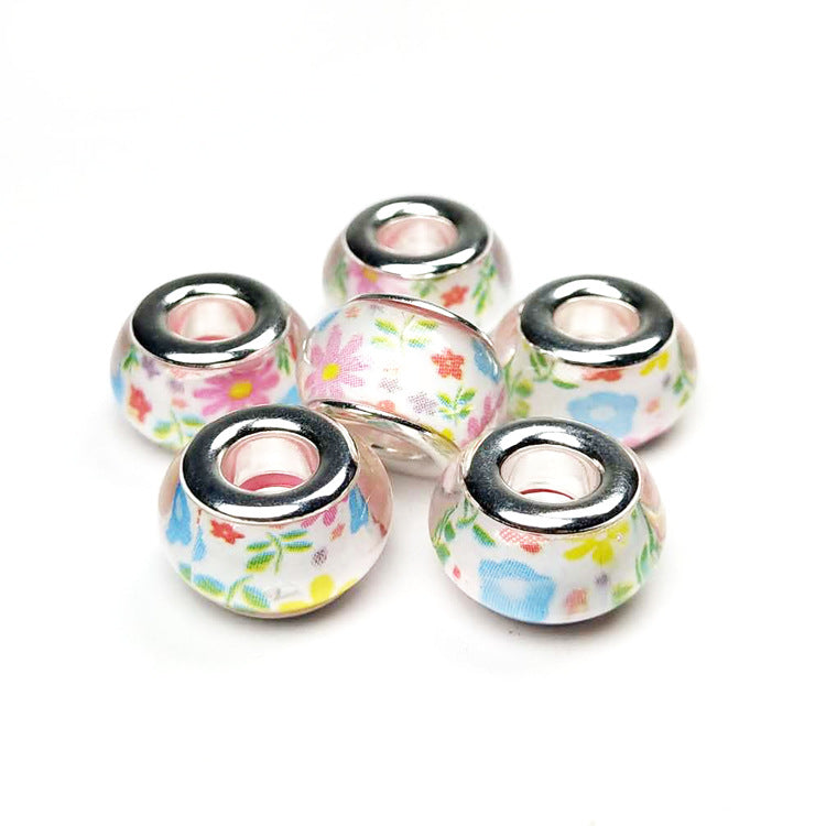 Christmas Pattern Resin Spacer Beads 14mm Mixed Designs 100pcs 7