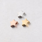 Stainless Steel Flat Star Metal Beads 8mm Polished Mirror Finish 10pcs