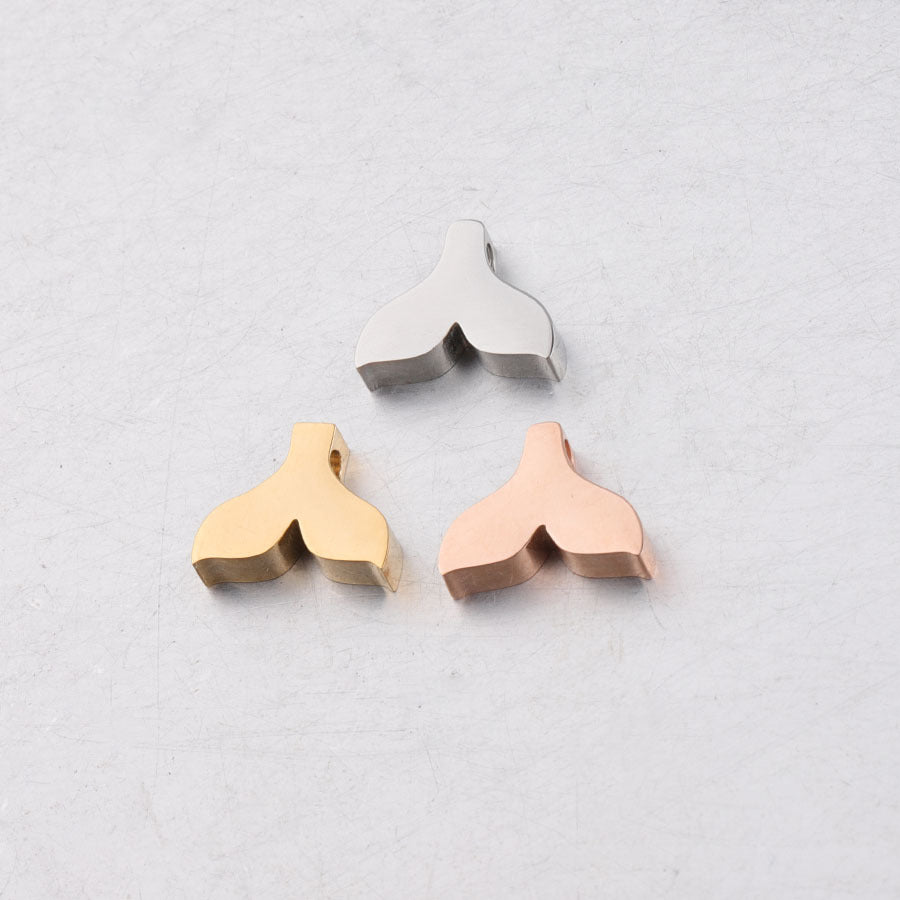 Stainless Steel Mermaid Tail Metal Beads 12mm Polished Mirror Surface 10pcs