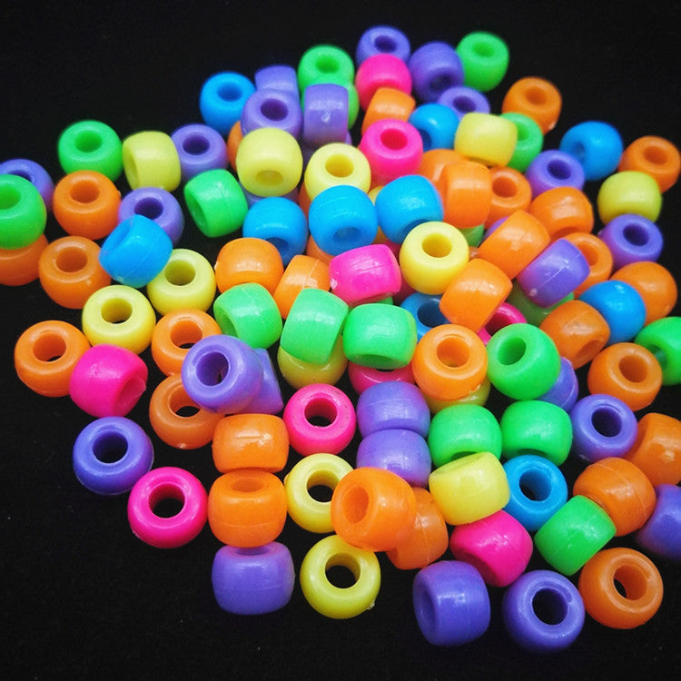 Colorful Large Hole Acrylic Beads 6mm x 9mm Plastic 500pcs