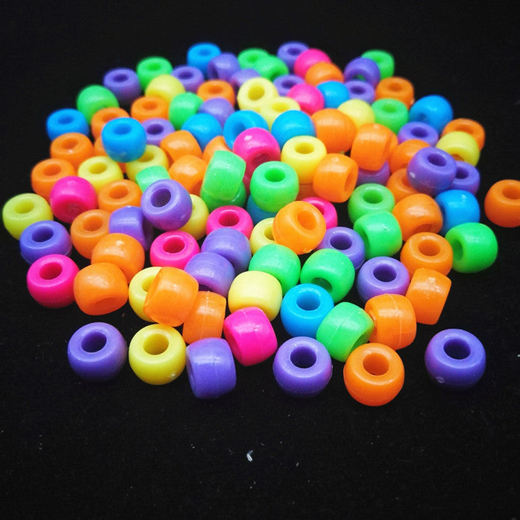 Colorful Large Hole Acrylic Beads 6mm x 9mm Plastic 500pcs 3