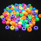 Colorful Large Hole Acrylic Beads 6mm x 9mm Plastic 500pcs 3