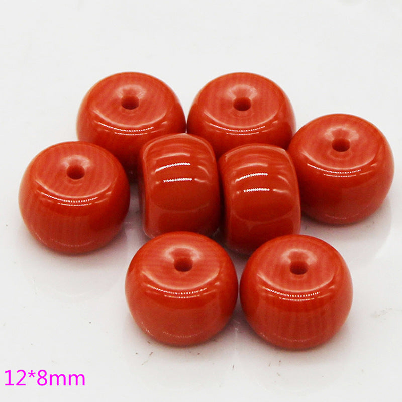Imitation Coral Barrel Resin Beads 6-22mm Warm Reddish Orange 100pcs 3