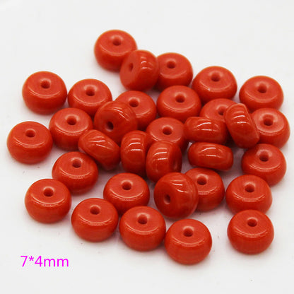 Imitation Coral Barrel Resin Beads 6-22mm Warm Reddish Orange 100pcs 7