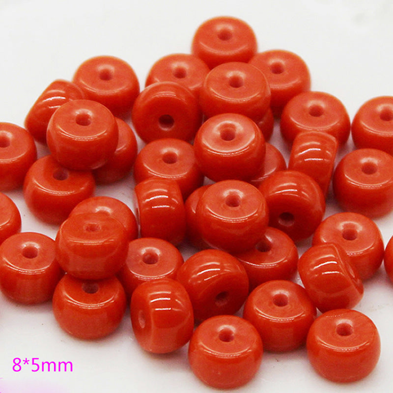 Imitation Coral Barrel Resin Beads 6-22mm Warm Reddish Orange 100pcs 8