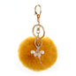 Pom Pom Keychain Alloy Ballet Girl Gold Tone with Rhinestones 18