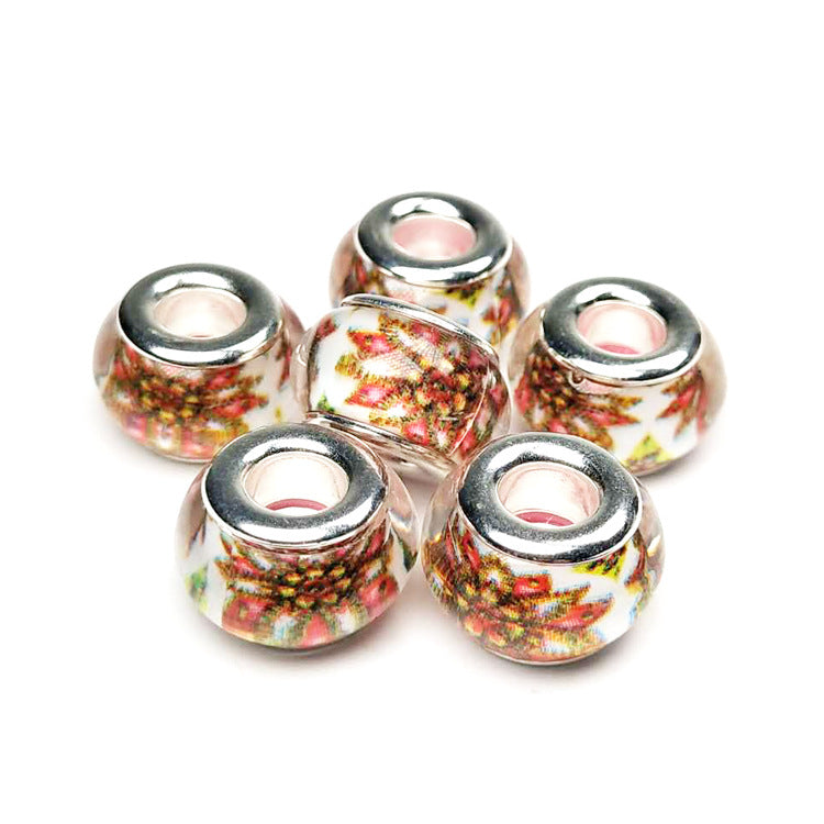Christmas Pattern Resin Spacer Beads 14mm Mixed Designs 100pcs 10