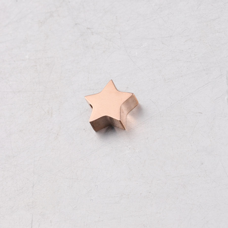 Stainless Steel Flat Star Metal Beads 8mm Polished Mirror Finish 10pcs 8