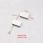 Stainless Steel Rectangular Metal Beads 15mm Polished Mirror Surface 10pcs 2