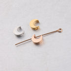 Stainless Steel Moon Metal Beads 7mm Polished Mirror Surface 10pcs